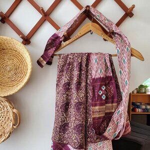 Reversible One-Size-Fits-Most Silk Wrap Skirt from India